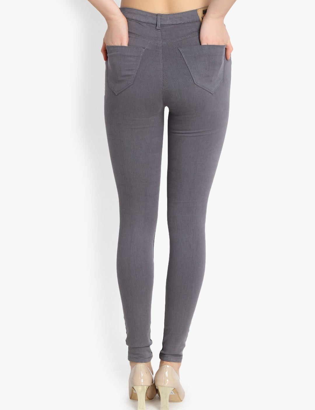 Kotty Women Grey Skinny Fit High-Rise Clean Look Stretchable Jeans