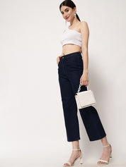 Kotty Women Navy Blue Jean Straight Fit Stretchable Jeans