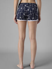 Kotty Women Navy Blue & White Printed Night suit