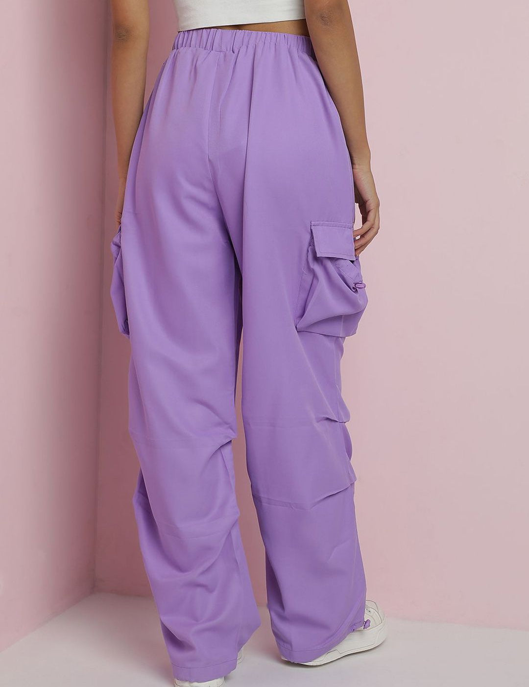 Kotty Women Relaxed Loose Fit High-Rise Cargos