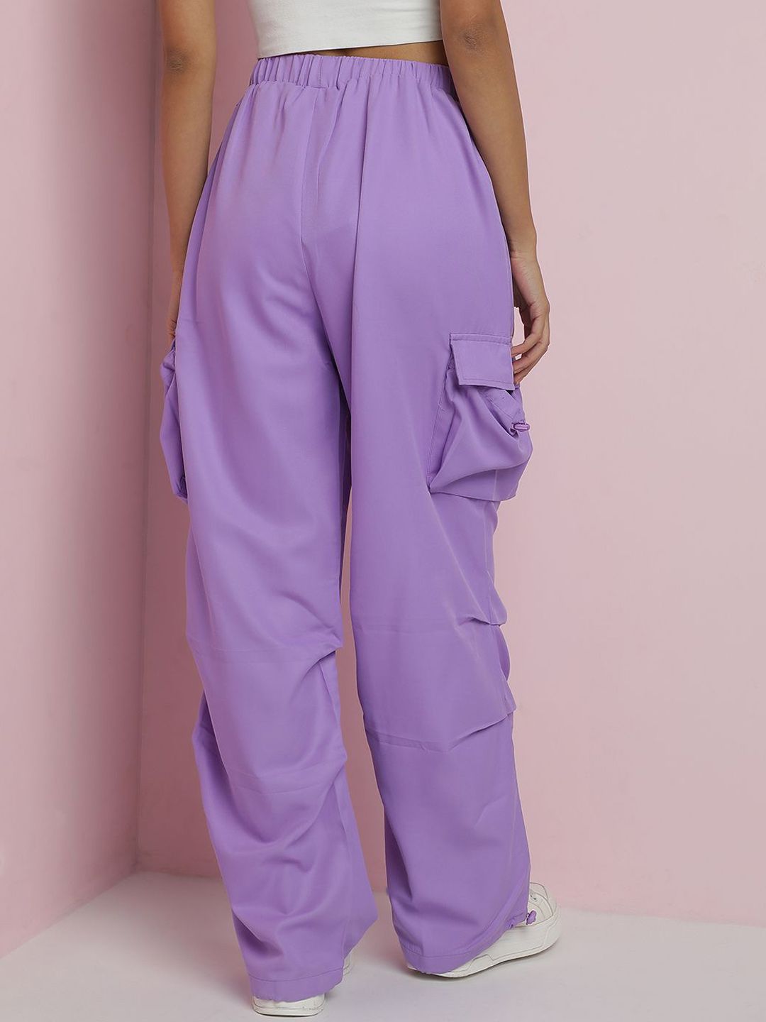 Kotty Women Relaxed Loose Fit High-Rise Cargos