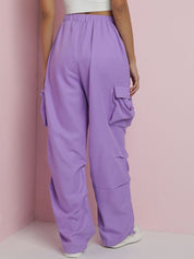 Kotty Women Relaxed Loose Fit High-Rise Cargos