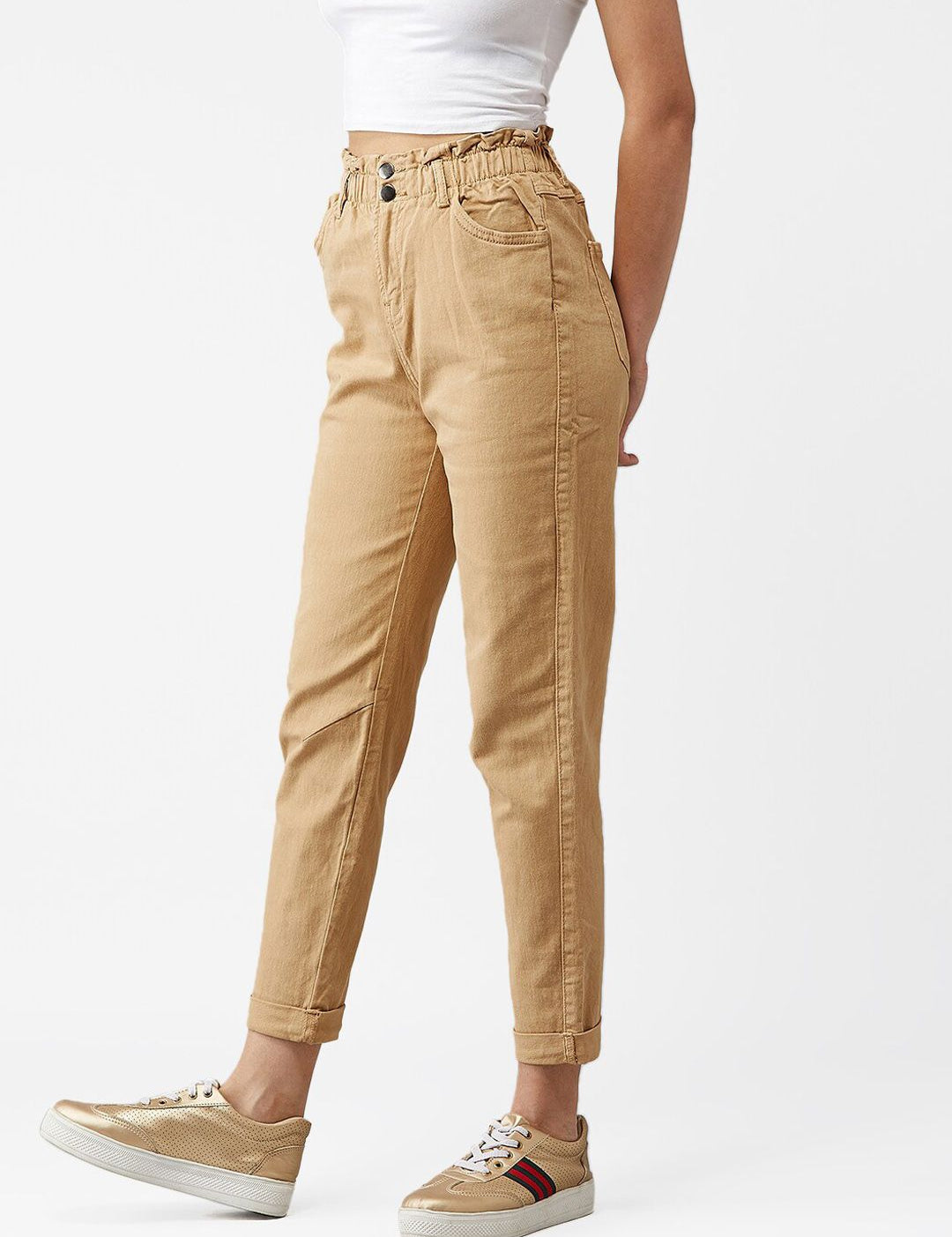 Kotty Women Beige Skinny Fit Jeans