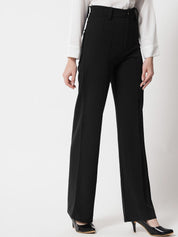 Kotty Women Relaxed Straight Leg Straight Fit High-Rise Pleated Trousers