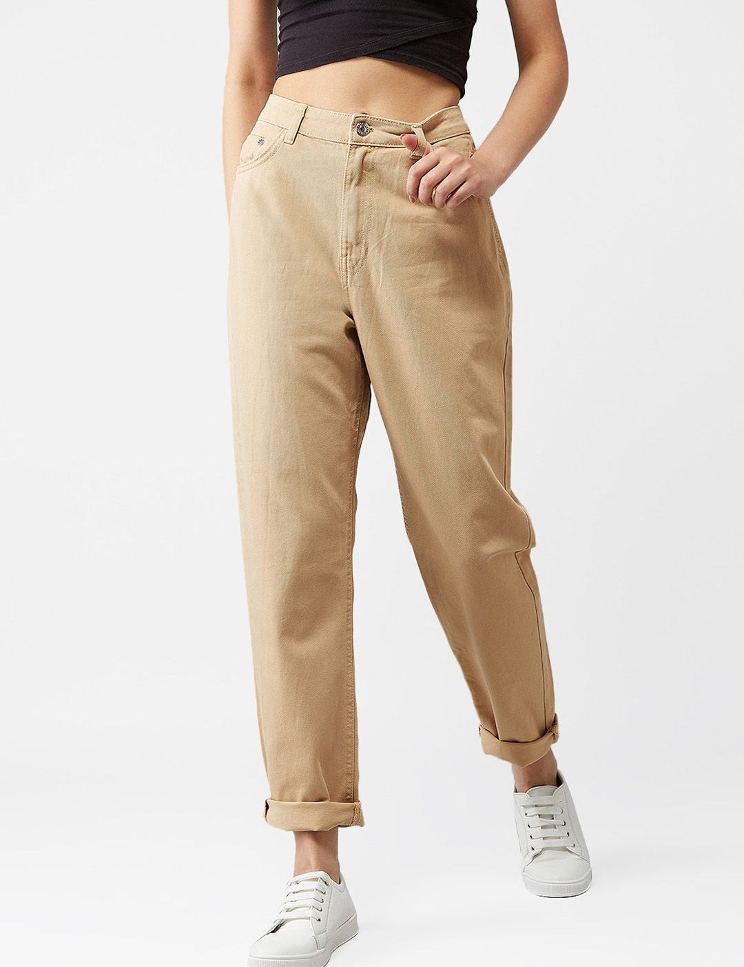 Kotty Women Beige Skinny Fit Jeans