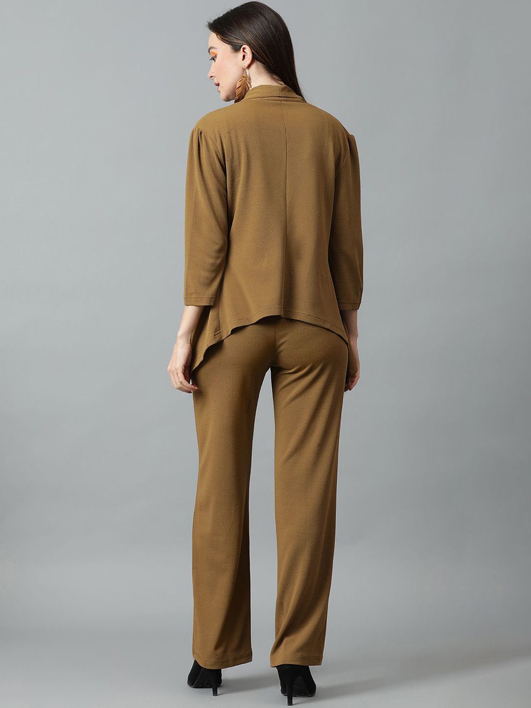 Kotty Brown Shawl Neck Blazer & Trousers