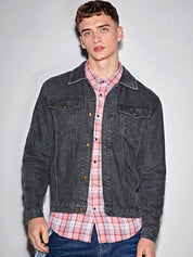 Kotty Black Washed Long Sleeves Denim Jacket