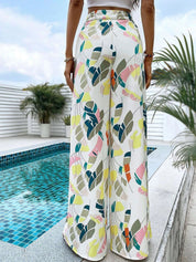 Kotty Women Multicoloured Printed Relaxed Straight Fit High-Rise Easy Wash Trousers