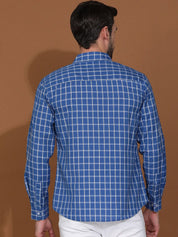 Kotty New Grid Tattersall Checks Spread Collar Casual Shirt