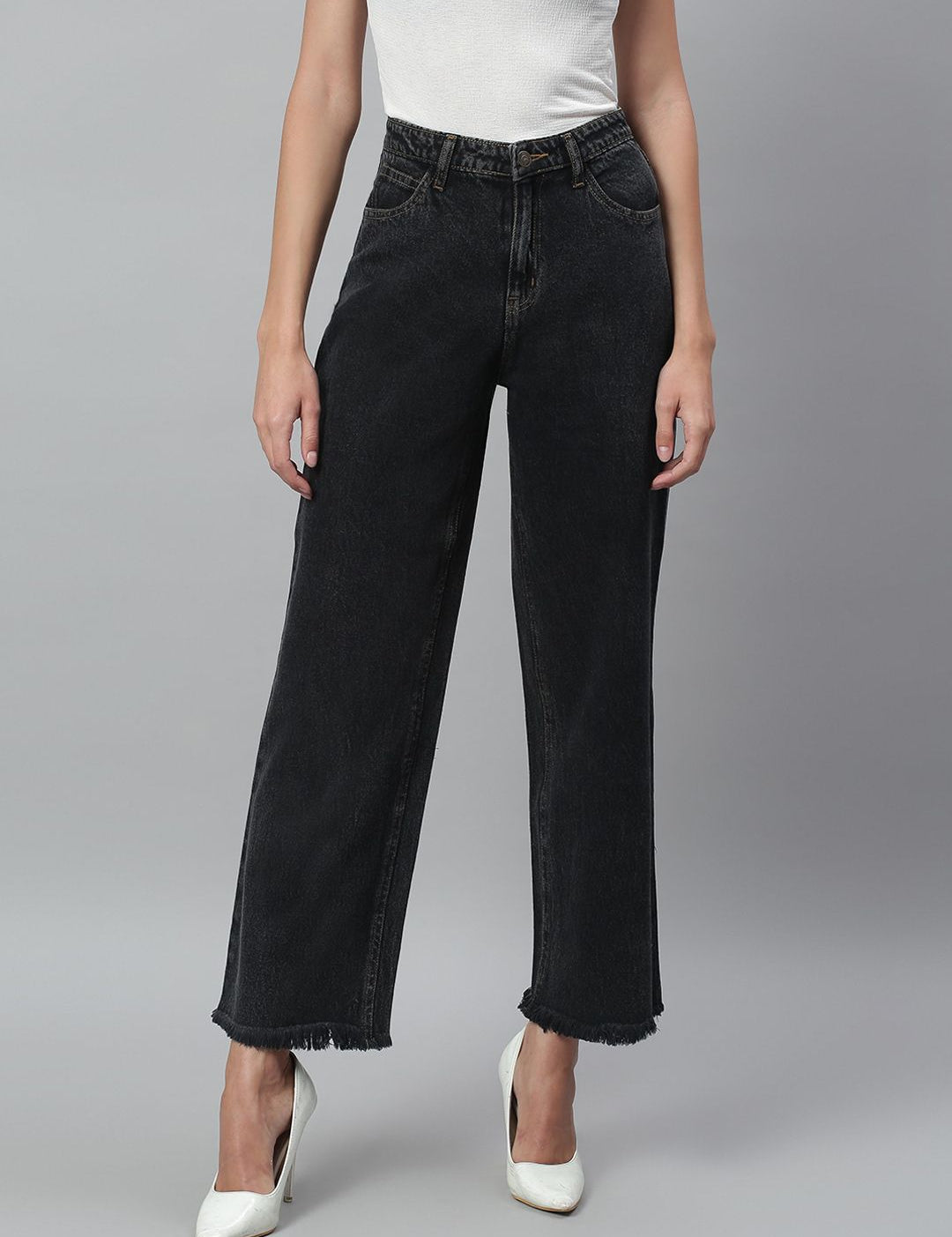 Kotty Women Black Regular Fit Mid-Rise Clean Look Jeans