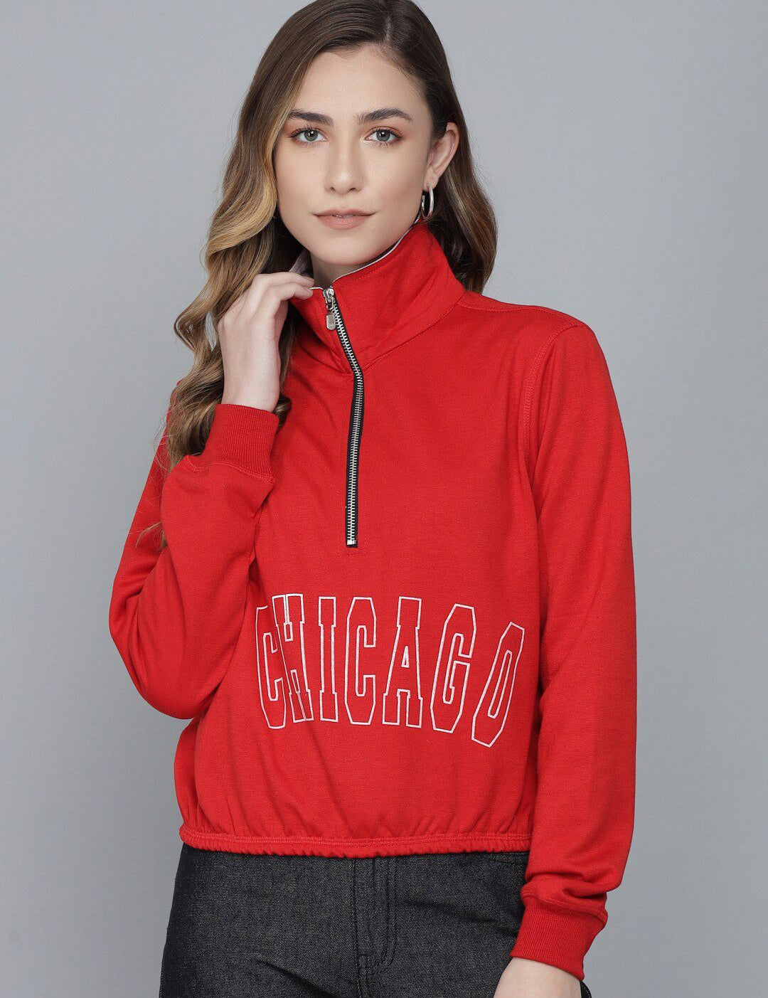 Kotty Women Red Printed Sweatshirt