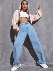 Kotty Women Jean Straight Fit Leg High-Rise Light Fade Stretchable Jeans