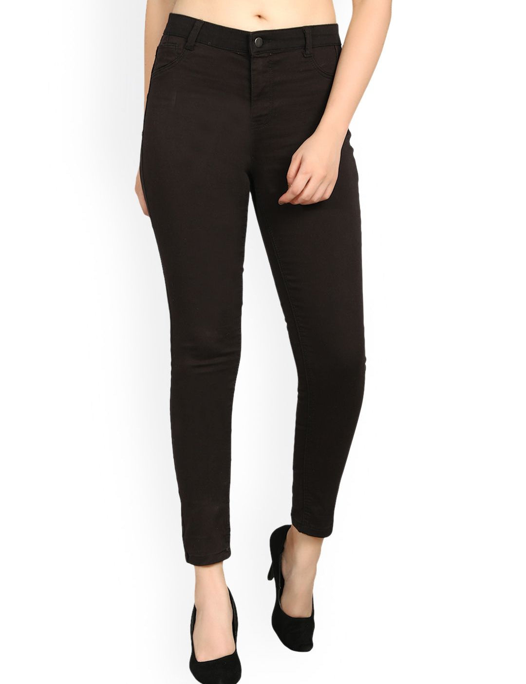 Kotty Women Black Skinny Fit High-Rise Clean Look Jeans