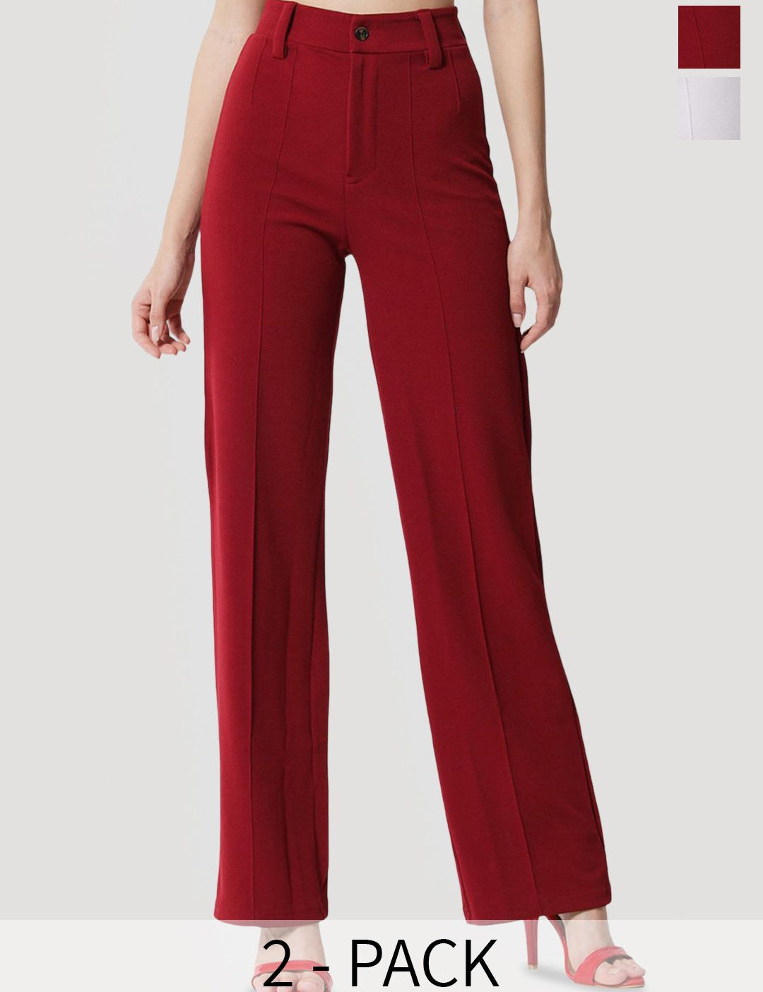 KOTTY BIZwear Women Relaxed Straight Leg Straight Fit High-Rise Easy Wash Trousers