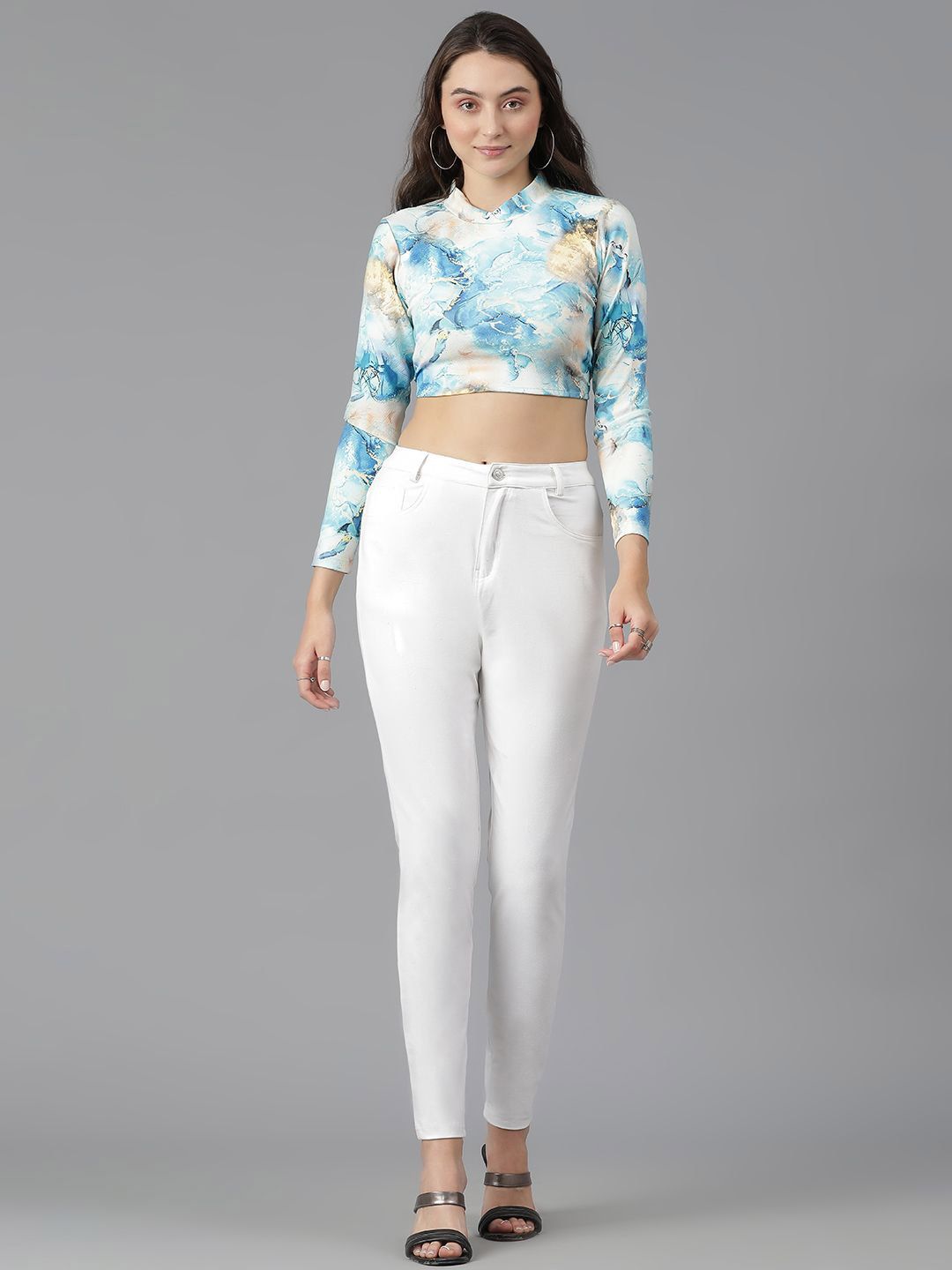 Kotty Floral Print Crop Top