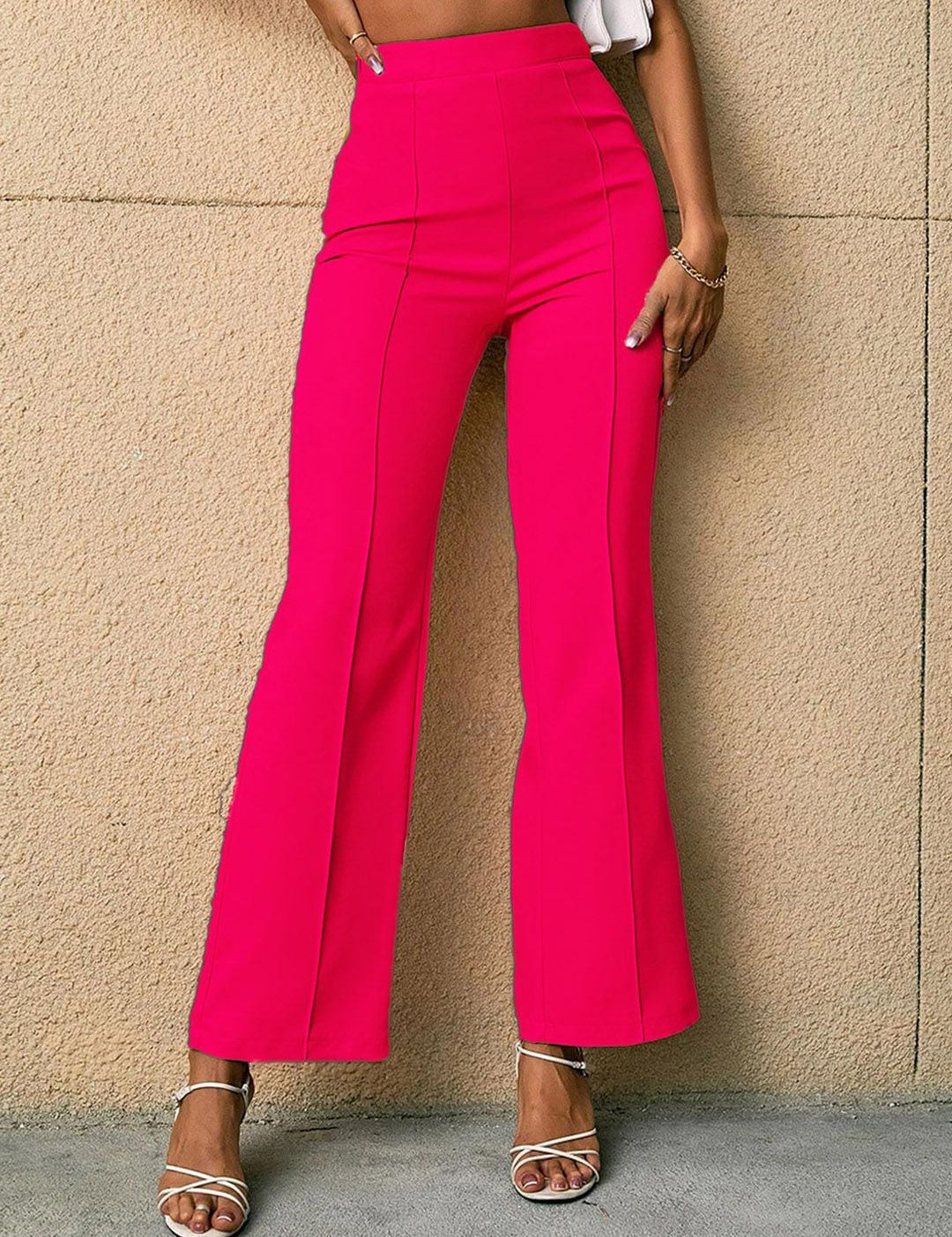 Kotty Women Relaxed Straight Fit High-Rise Easy Wash Trousers