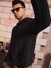 Kotty Black Hooded Fleece Pullover Sweatshirt