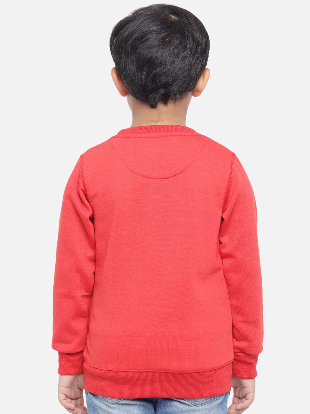 Kotty Boys Red Printed Fleece Sweatshirt