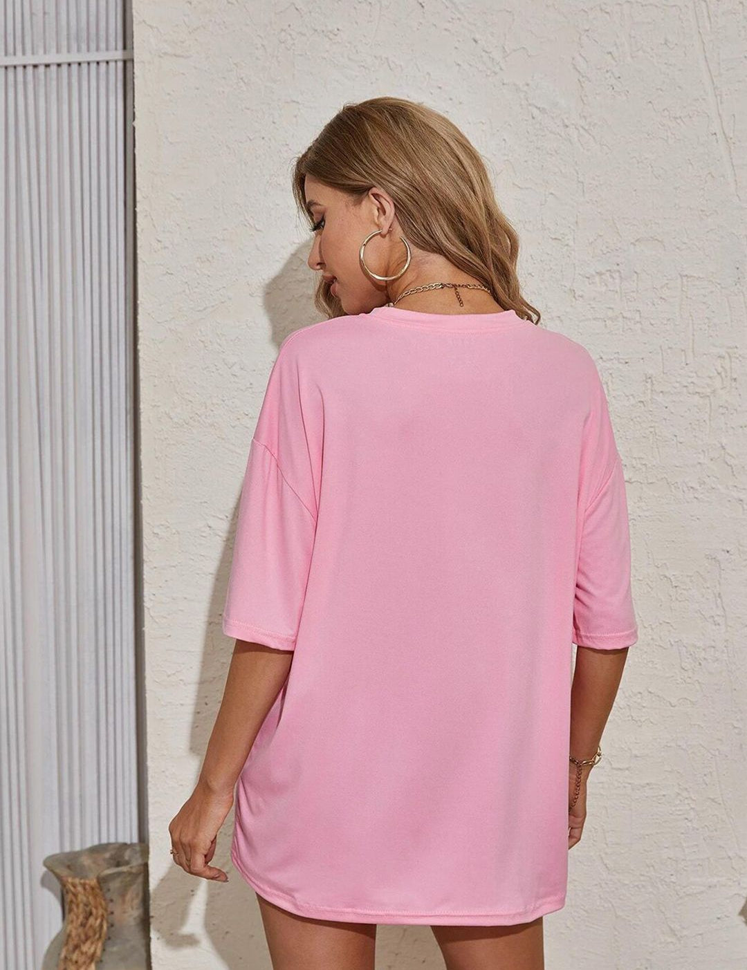 Kotty Drop Shoulder Cotton Longline Oversize T-shirt