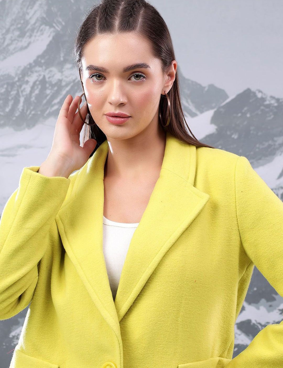 Kotty Women Notched Lapel Single-Breasted Overcoat