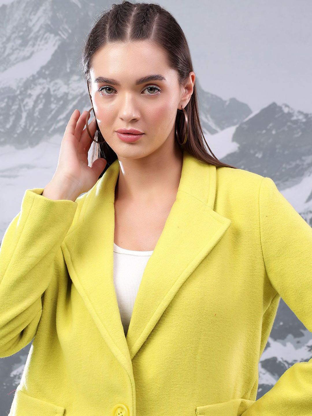 Kotty Women Notched Lapel Single-Breasted Overcoat