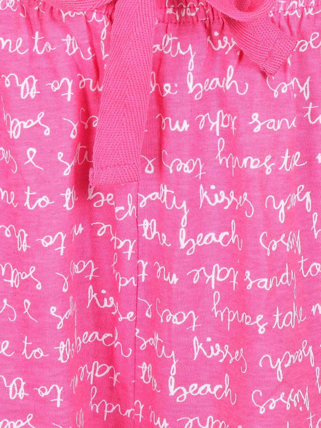 Kotty Women Pink & Off-White Printed Lounge Shorts KTTSLEEPSHORTS239