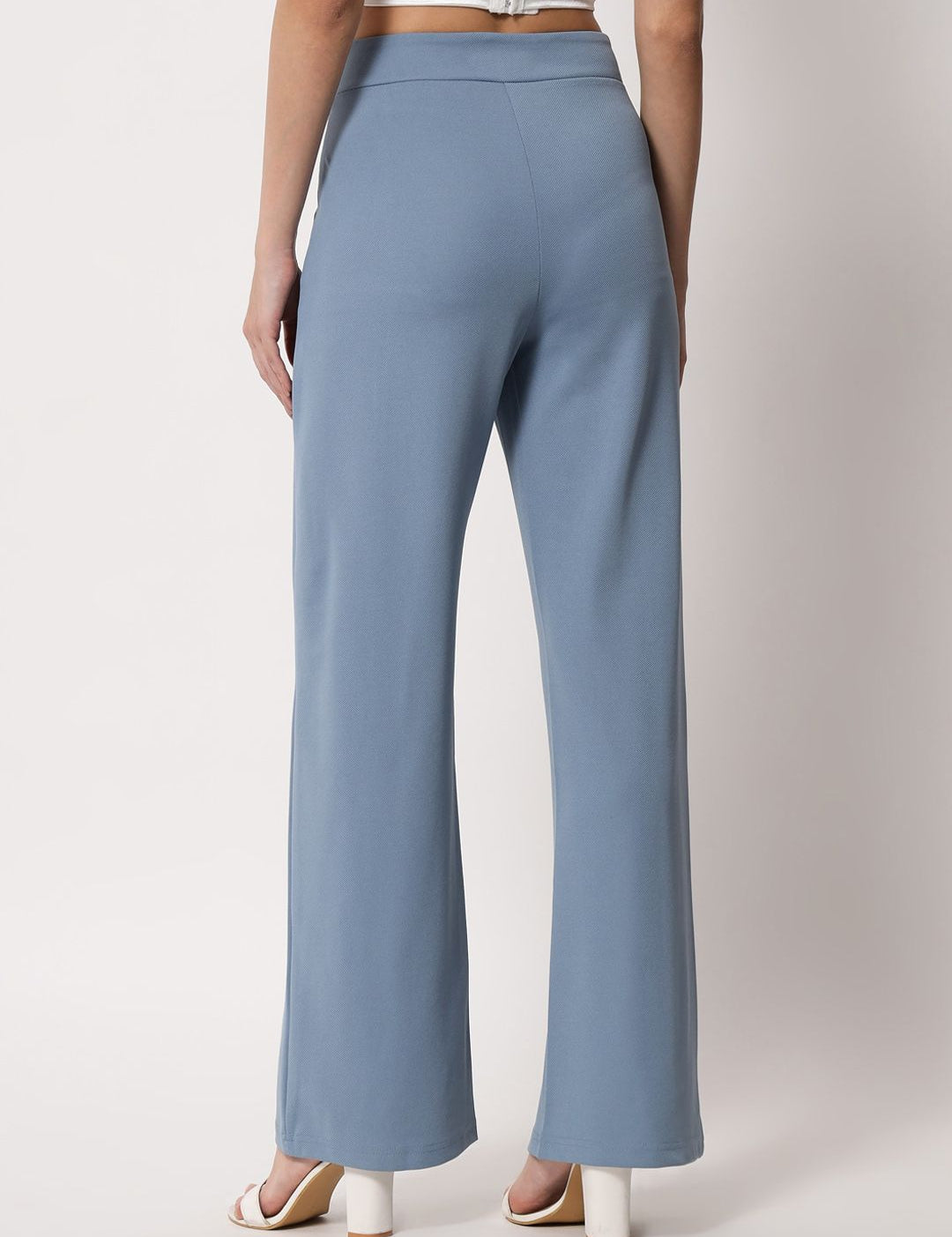 Kotty Women Straight Fit High-Rise Easy Wash Parallel Trousers