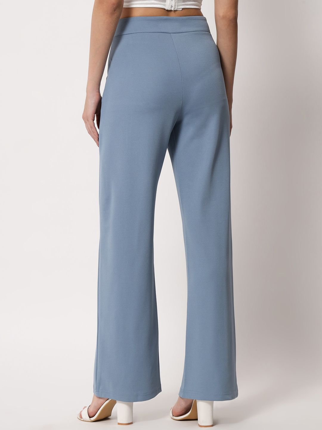 Kotty Women Straight Fit High-Rise Easy Wash Parallel Trousers