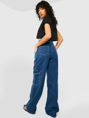 Kotty Women Blue Jean Straight Fit High Rise Clean Look Stretchable Jeans