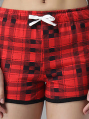 Kotty Women Checked Regular Fit Low-Rise Sports Shorts
