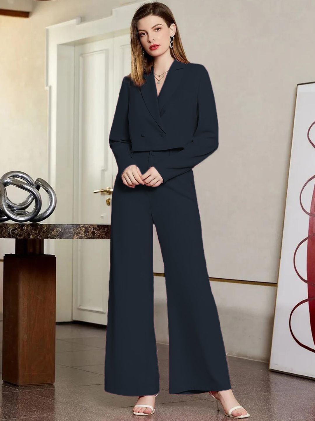 KOTTY BIZwear Crop Blazer With Trouser Co-Ords