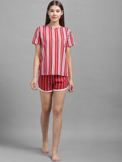 Kotty Women Striped Printed Slim Fit Low-Rise Running Hot Pants Shorts