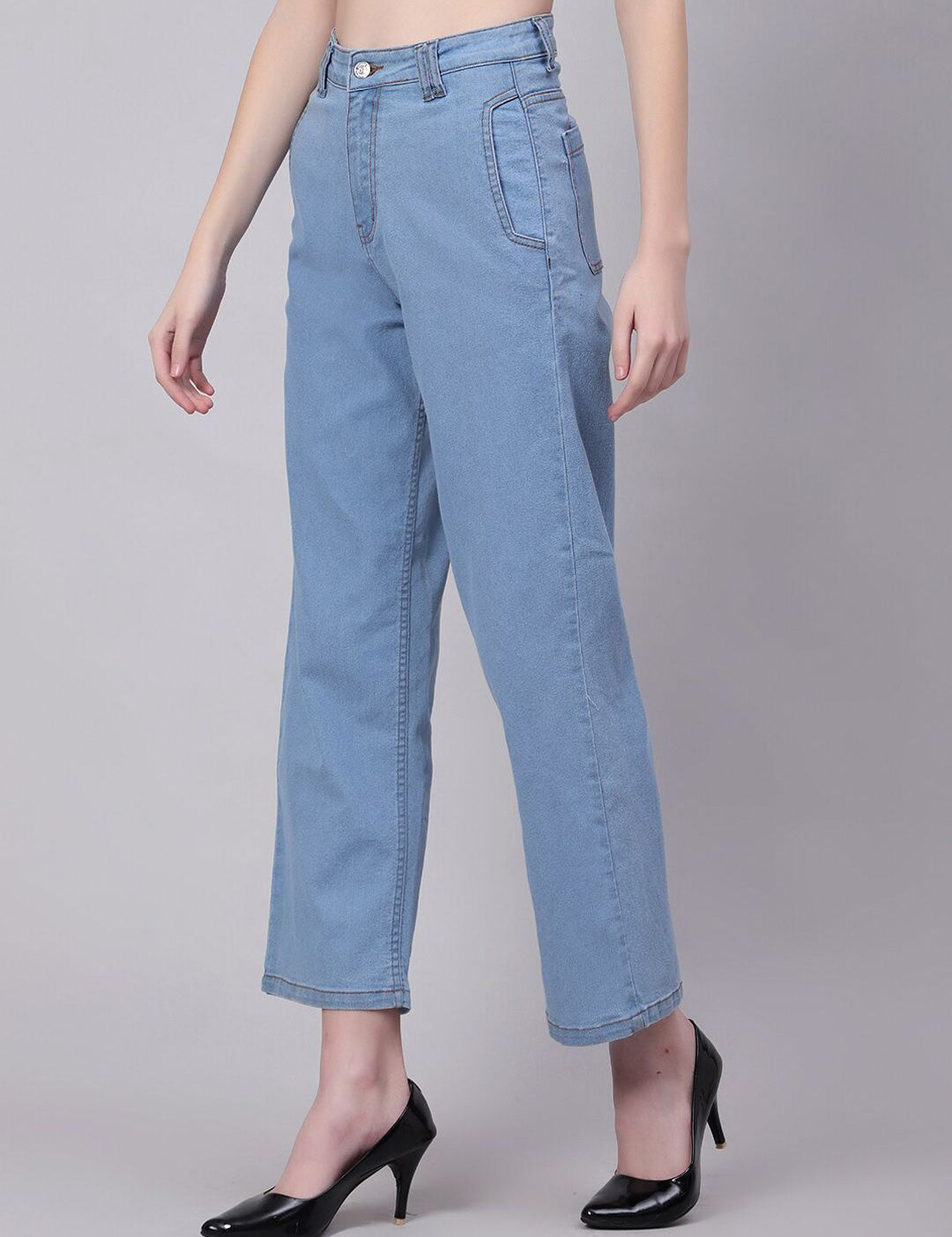 Kotty Women Straight Fit High-Rise Stretchable Jeans