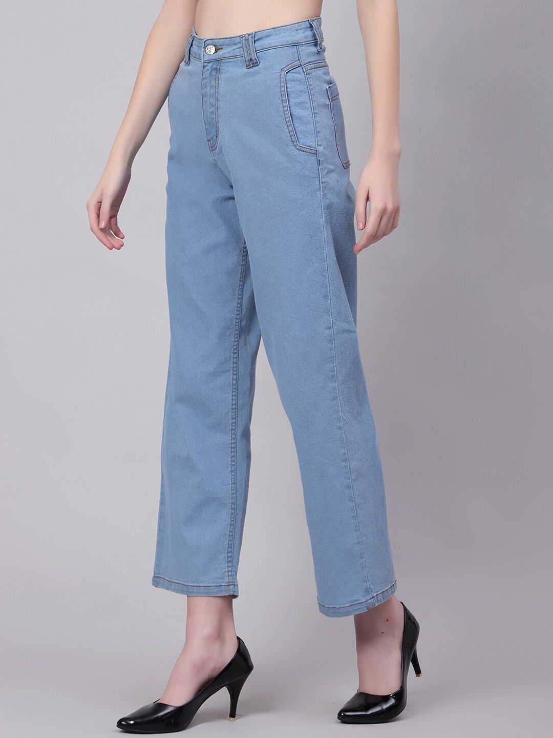 Kotty Women Straight Fit High-Rise Stretchable Jeans