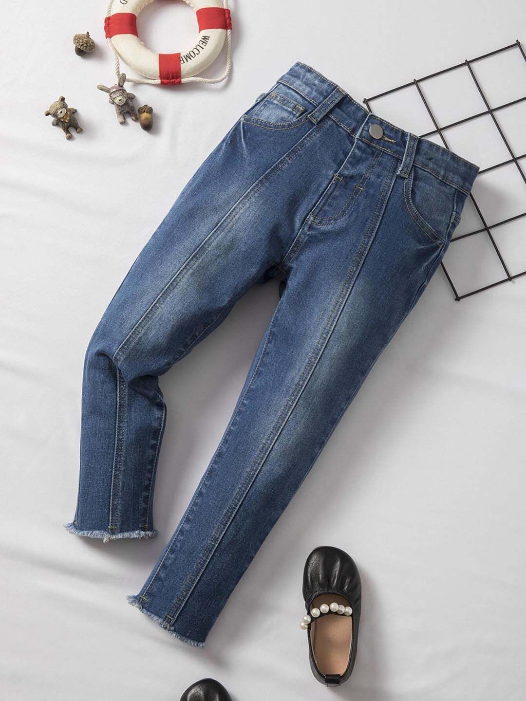 Kotty Girls Mid-Rise Heavy Fade Stretchable Jeans