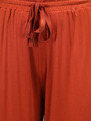 Kotty Women Maroon Loose Fit High-Rise Parallel Trousers