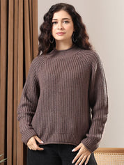 Kotty Women Ribbed Round Neck Pullover