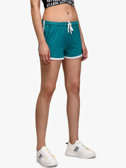 Kotty Women Teal Green Solid Regular Fit Shorts