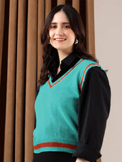 Kotty Women Ribbed Cotton Sweater Vest