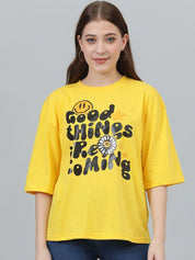 Kotty Typography Printed Oversized T-shirt