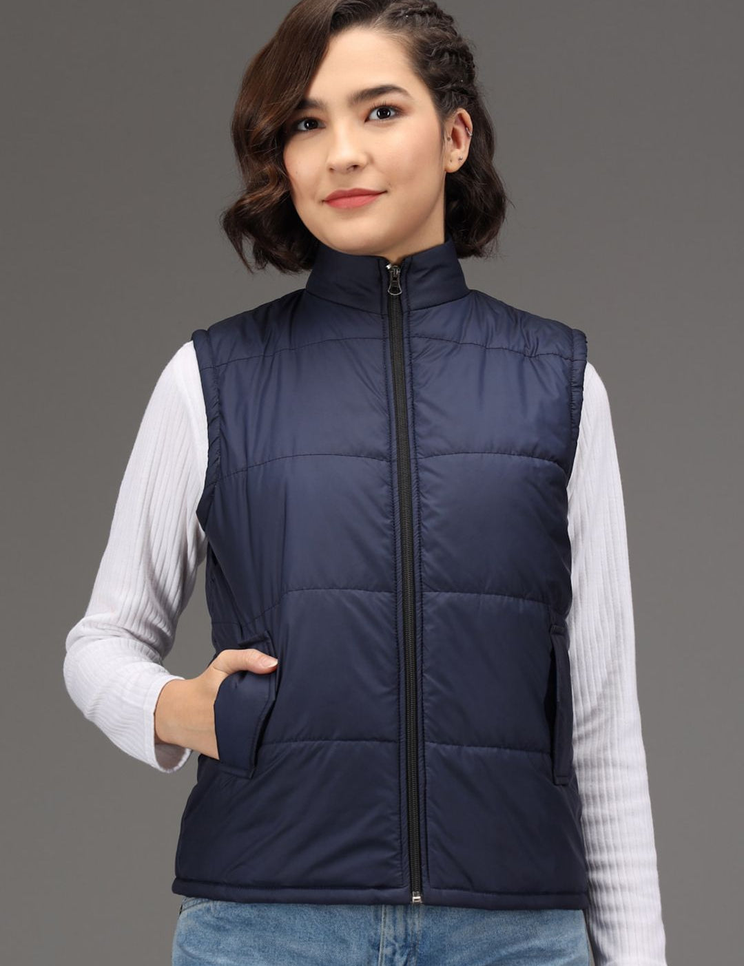 Kotty Women Blue Solid Puffer Jacket