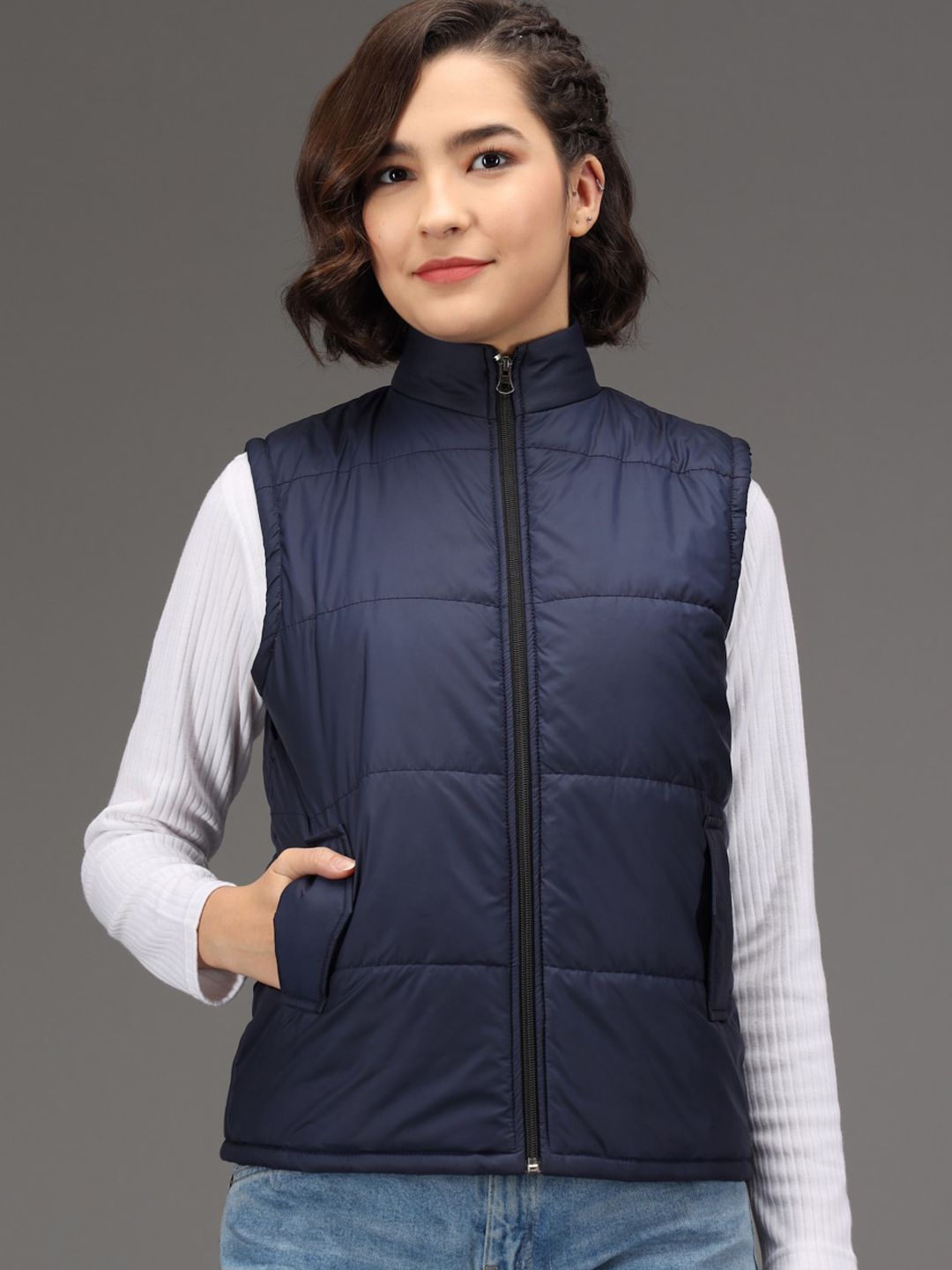 Kotty Women Blue Solid Puffer Jacket