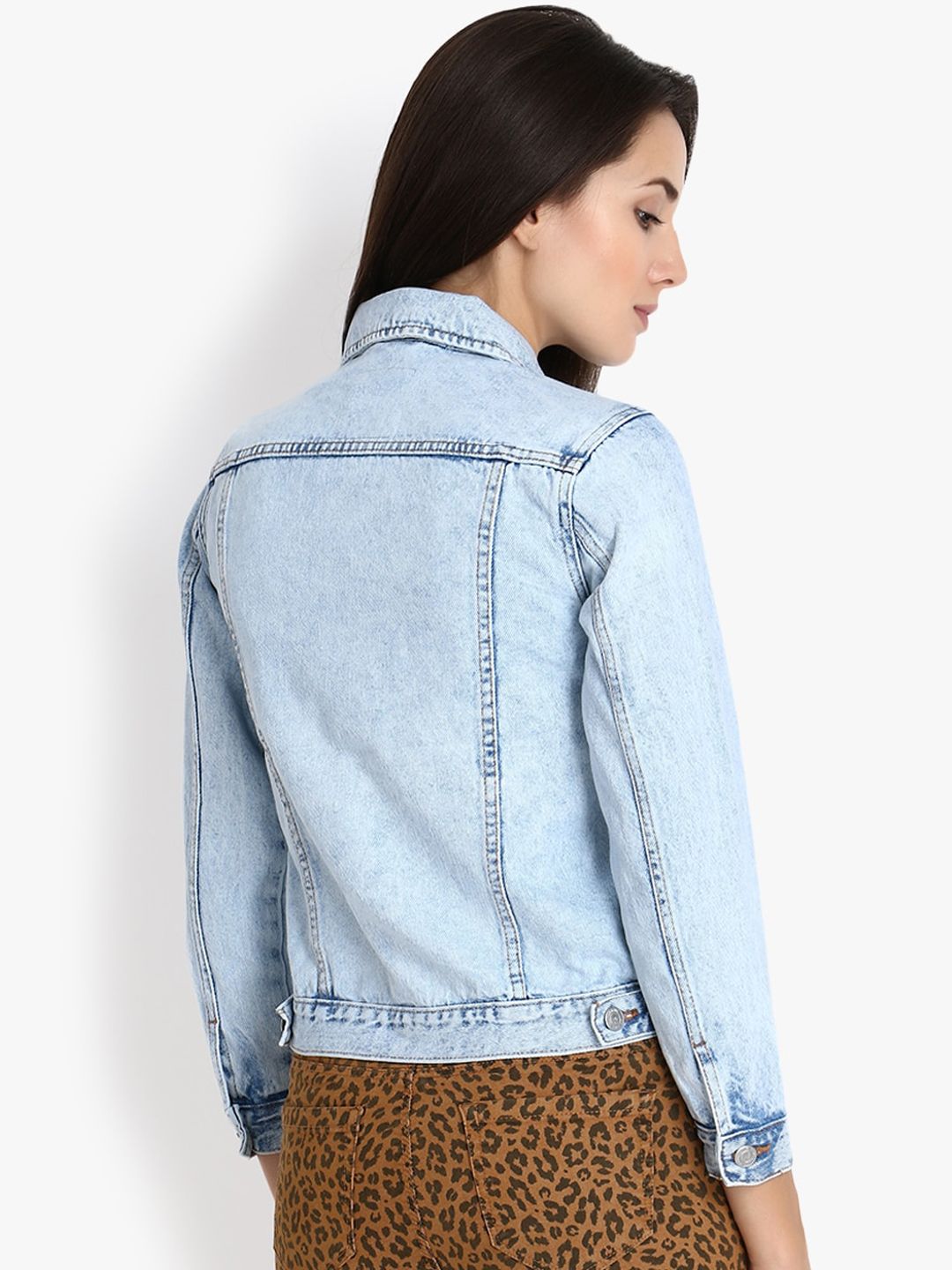Kotty Women Blue Solid Denim Jacket