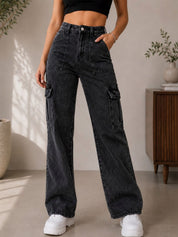 Kotty Women Jean Straight Fit High-Rise Clean Look Stretchable Jeans