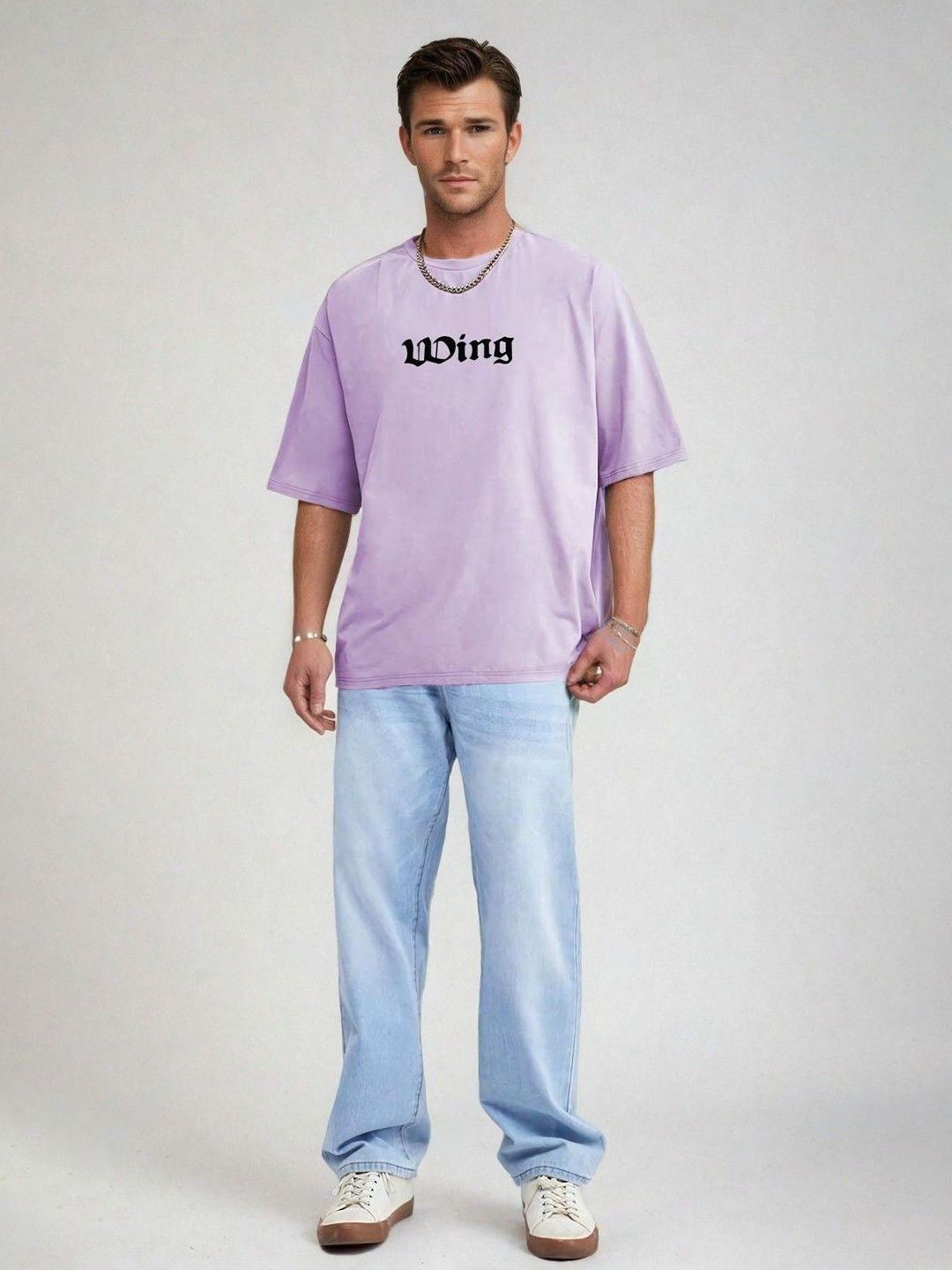 Kotty Men Graphic Printed Round Neck Cotton Oversized T-shirt