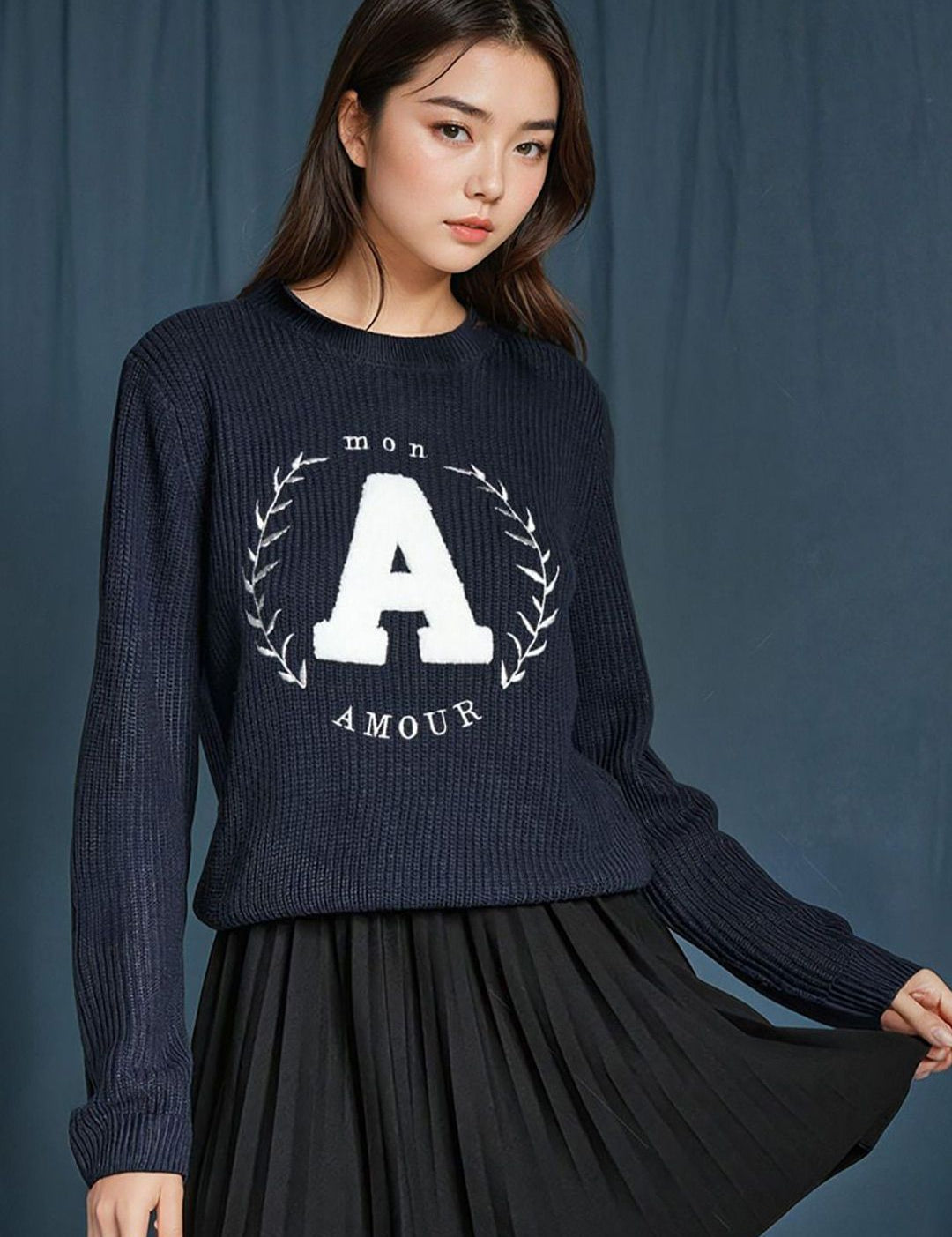 Kotty Women Typography Printed Long Sleeves Pullover Sweater 