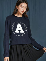 Kotty Women Typography Printed Long Sleeves Pullover Sweater