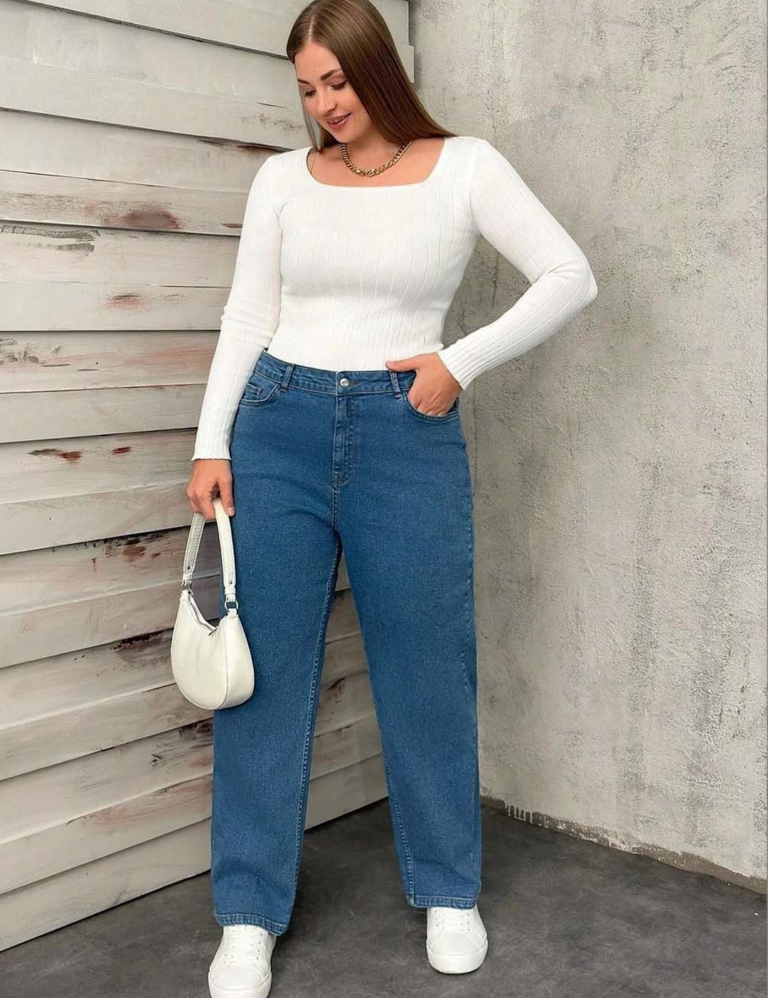 Kotty Women High Rise Straight Wide Fit Denim Jeans
