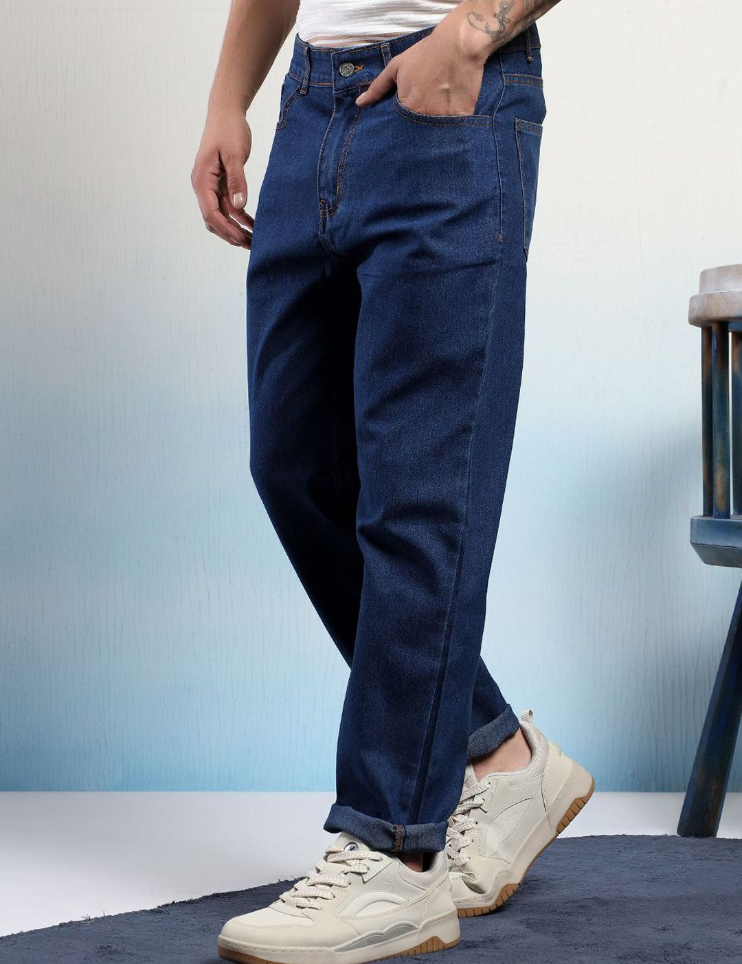 Kotty Men Straight Fit Low-Rise Stretchable Jeans