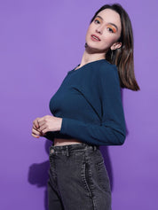 Kotty Women Solid Round Neck Top